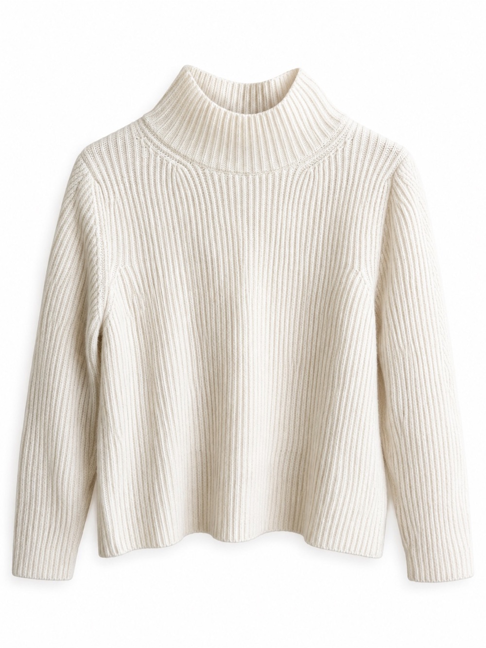 ME+EM Cream 90% Merino Wool 10% Cashmere Ribbed Oversized Sweater Size S